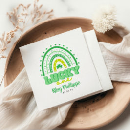 Blue Klöver & Rainbow Lucky en första födelsedag Pappersservett