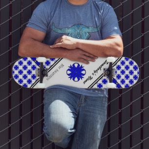 Blue Klöver Ribbon av Kenneth Yoncich Mini Skateboard Bräda 18,5 Cm
