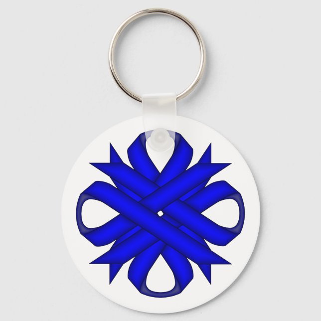 Blue Klöver Ribbon av Kenneth Yoncich Nyckelring (Framsida)