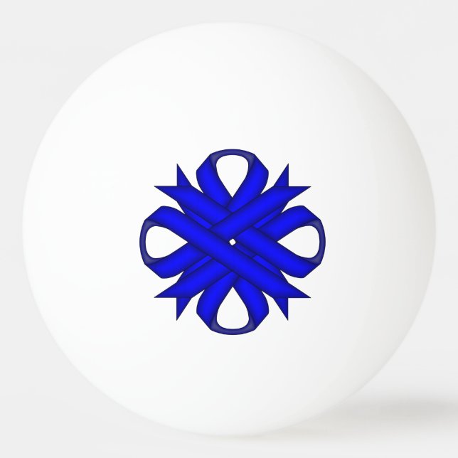 Blue Klöver Ribbon av Kenneth Yoncich Pingisboll (Framsidan)