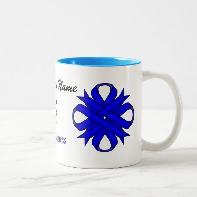 Blue Klöver Ribbon Tmpl av Kenneth Yoncich Två-Tonad Mugg (Höger)