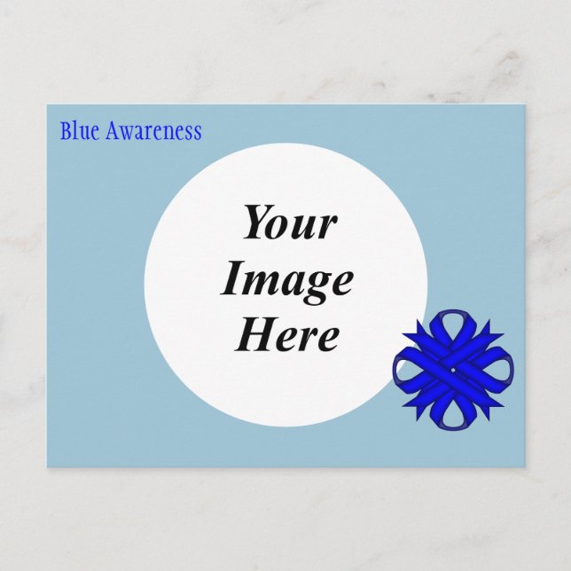 Blue Klöver Ribbon Tmpl av Kenneth Yoncich Vykort (Framsida)