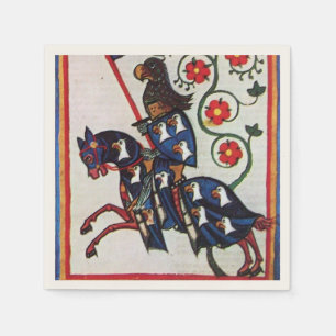 BLUE KNIGHT PÅ HORSEBACK Medieval Ministern Pappersservett