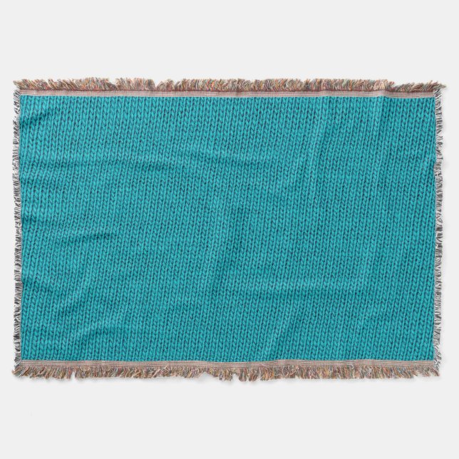 Blue Knitting Wool Struktur Closeup Filt (Framsidan)