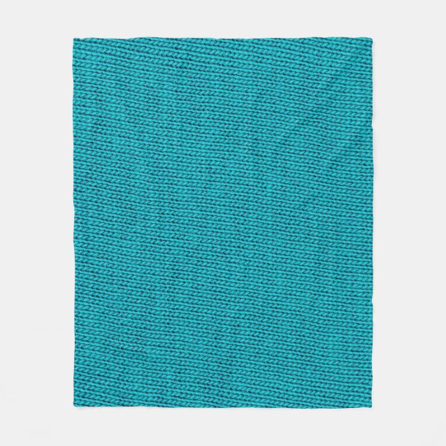 Blue Knitting Wool Struktur Closeup Fleecefilt (Framsidan)