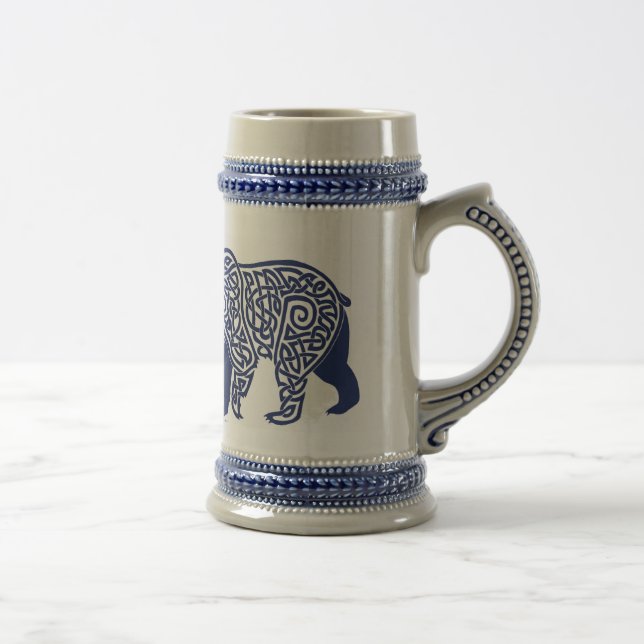 Blue Knotwork Bear Stein Sejdel (Höger)