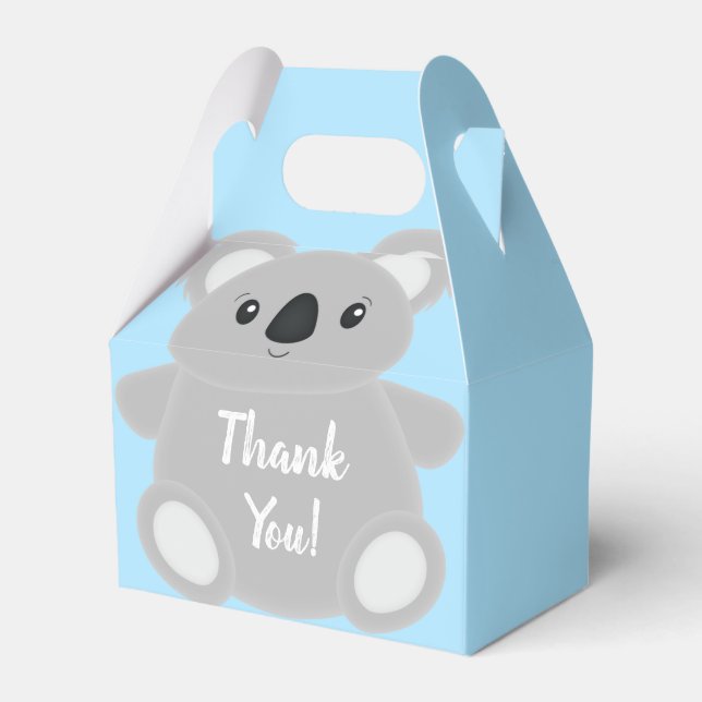Blue Koala Bear Baby Shower Presentaskar (Framsidan Sidan)