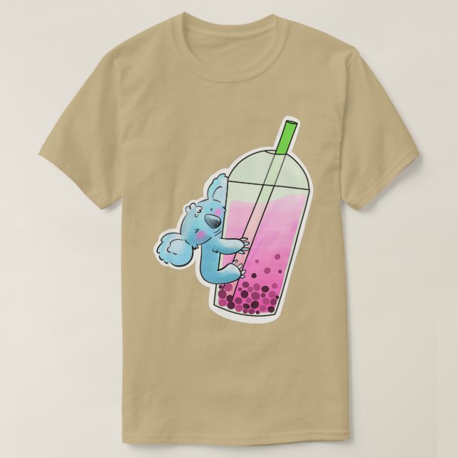 Blue Koala Kärlek Bubble Tea T Shirt (Design framsida)
