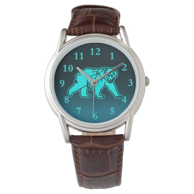 Blue Kodiak Bear Armbandsur (Framsida)
