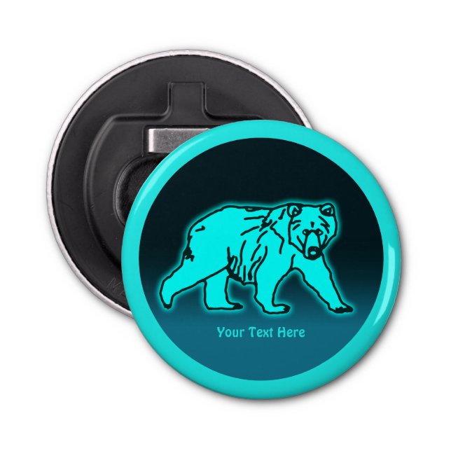 Blue Kodiak Bear Flasköppnare (Framsidan)