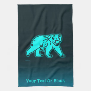 Blue Kodiak Bear Kökshandduk