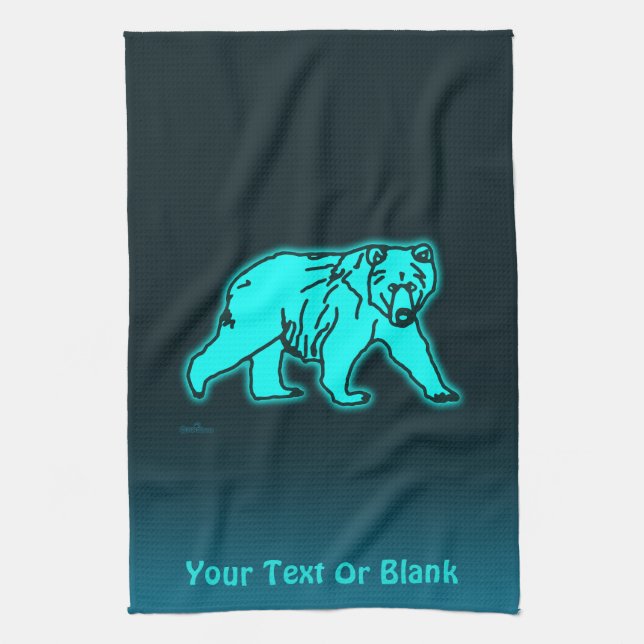 Blue Kodiak Bear Kökshandduk (Vertikal)