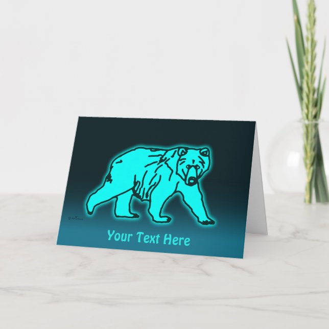 Blue Kodiak Bear Kort (Framsida)