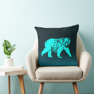 Blue Kodiak Bear Kudde