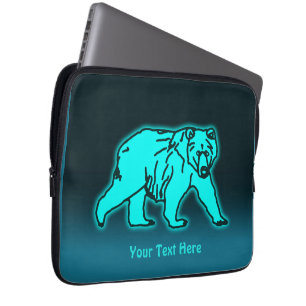 Blue Kodiak Bear Laptop Fodral