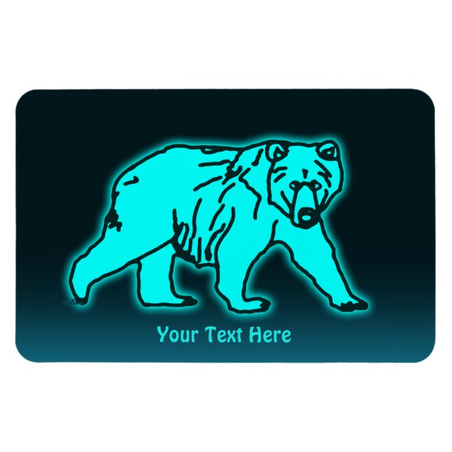 Blue Kodiak Bear Magnet (Horisontell)