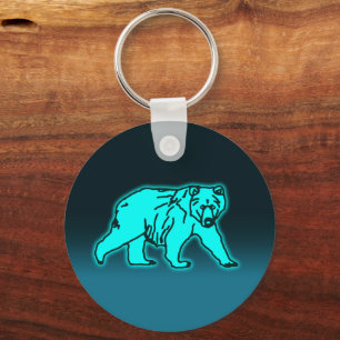 Blue Kodiak Bear Nyckelring