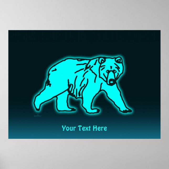 Blue Kodiak Bear Poster (Framsidan)