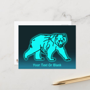 Blue Kodiak Bear Vykort