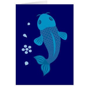 Blue Koi Fish Hälsningskort