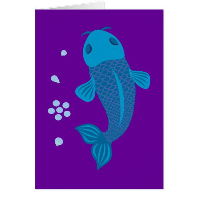 Blue Koi Fish Hälsningskort (Framsidan)
