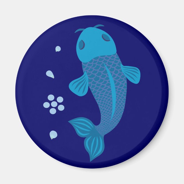 Blue Koi Fish Magnet (Framsidan)