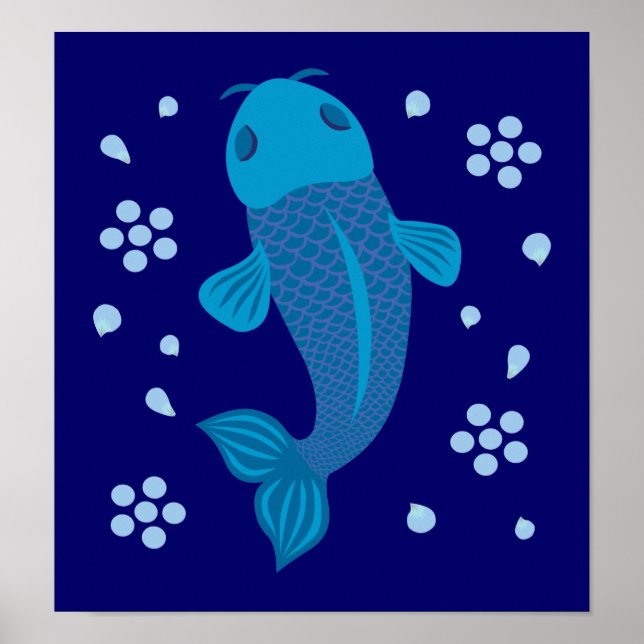 Blue Koi Fish Poster (Framsidan)