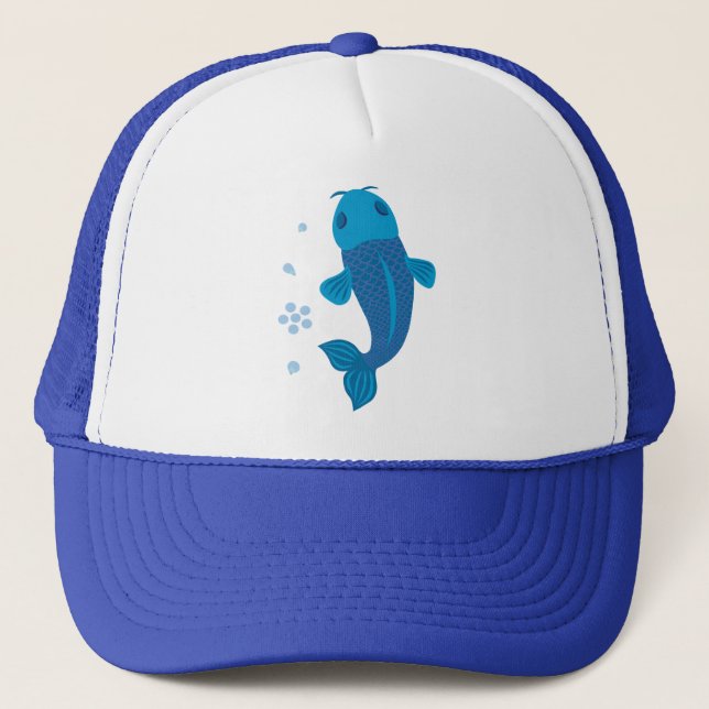 Blue Koi Fish Truckerkeps (Framsida)