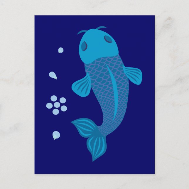 Blue Koi Fish Vykort (Framsida)