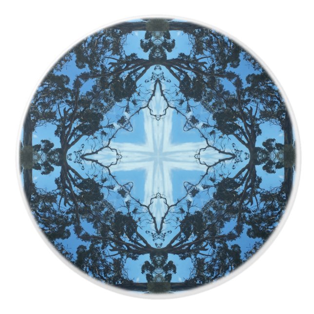 Blue Kor Nature Mönster Knopp (Framsidan)
