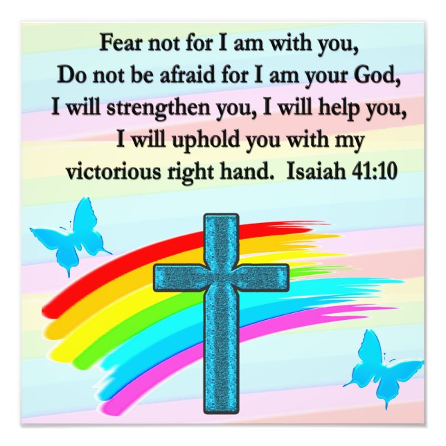 BLUE KOR OCH BUTTERFLY ISAIAH 41:10 FOTOTRYCK (Framsidan)