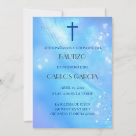 Blue kor Spansk anbudsinfordran de Bautizo Inbjudningar