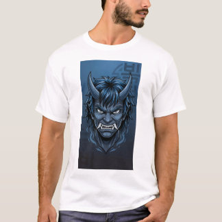 Blue Korean Dokkaebi Oni Mask T Shirt