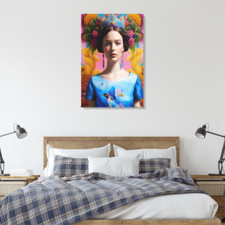 Blue krona avslappnad princess canvastryck