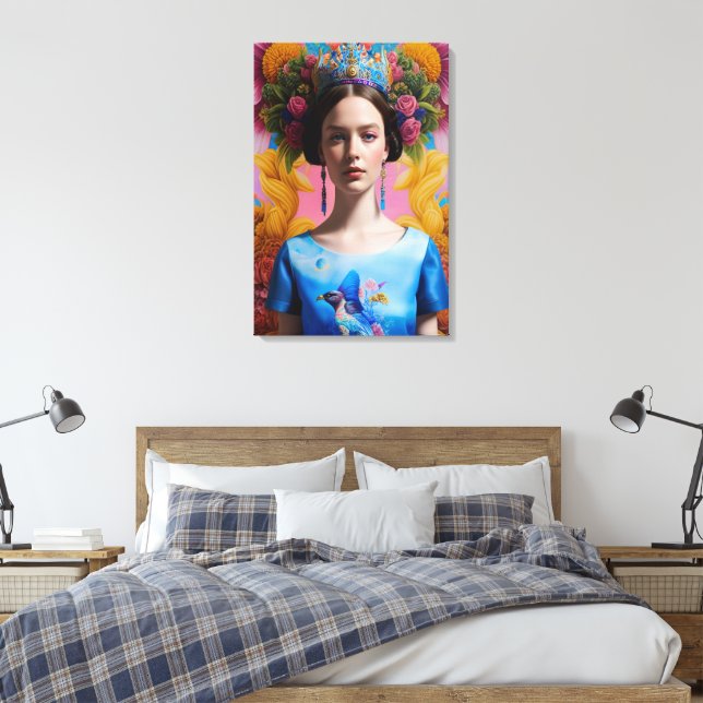 Blue krona avslappnad princess canvastryck (Insitu (sovrum))