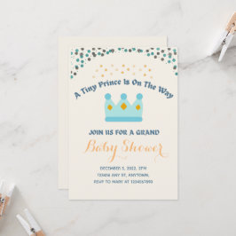 Blue Krona Gult Jewels Tiny Prince-inbjudan Inbjudningar