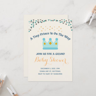 Blue Krona Gult Jewels Tiny Prince-inbjudan Inbjudningar