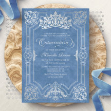 Blue Krona Tiara Elegant Quinceanera