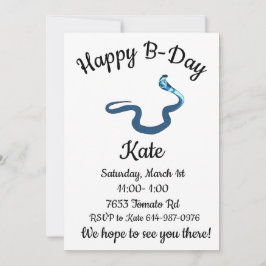 Blue Kung Cobra Lycklig B-day Inbjudningar