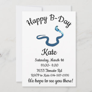 Blue Kung Cobra Lycklig B-day Inbjudningar