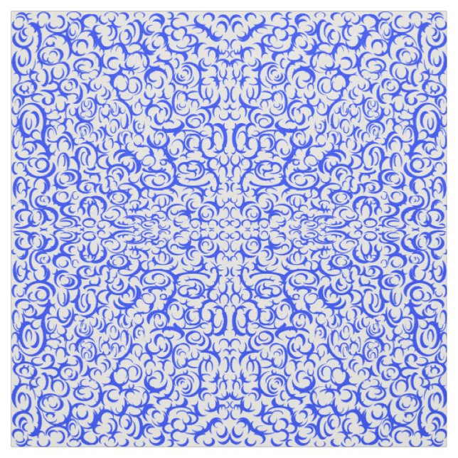 Blue Kurvor Fabric Tyg (Provkarta)