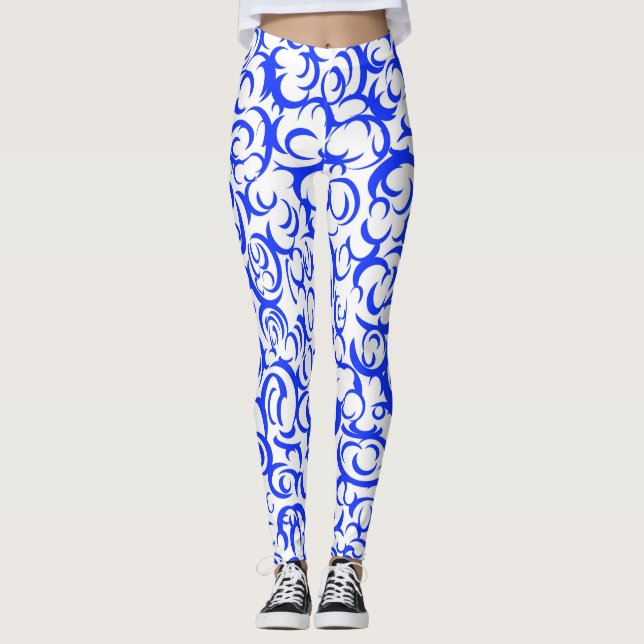 Blue Kurvor Leggings (Framsida)