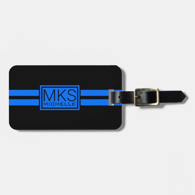 Blue Label Black RS Monogrammed resagetagg Bagagebricka (Horisontell Framsida)