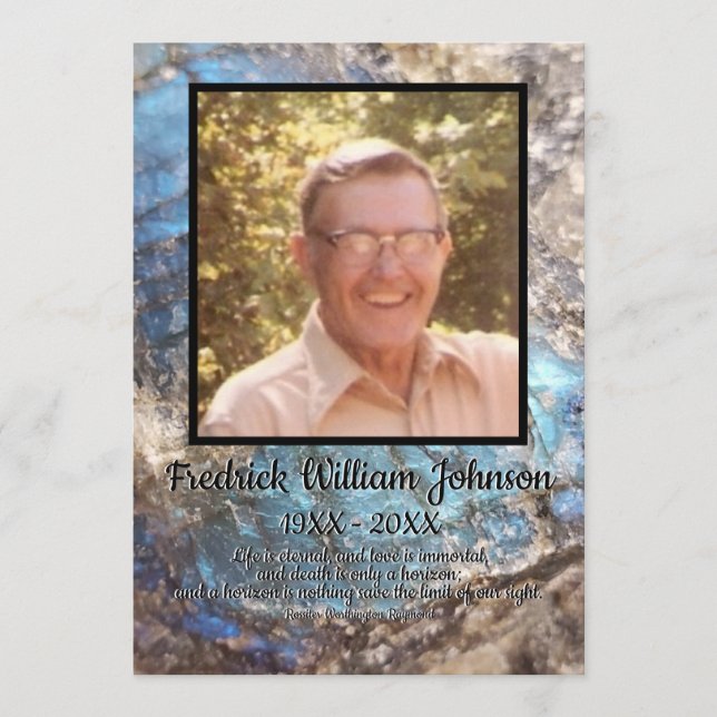 Blue Labradorite Stone med offert och kvadratfoto Program (Framsida)