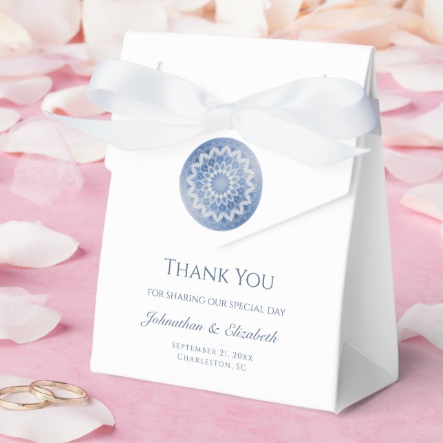 Blue Lace Mandala Wedding Presentaskar (Bröllop)