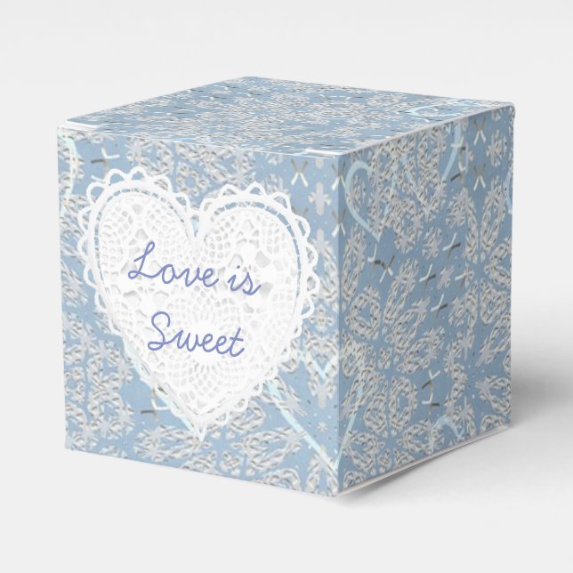 Blue Lacey Hearts You Cupcoa Box Presentaskar (Framsidan Sidan)