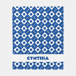 Blue Lacrosse Argyle Mönster Fleece Blanket