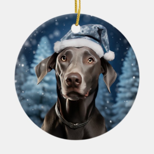 Blue Lacy Hund jul Keepsaké Julgransprydnad Keramik (Framsidan)