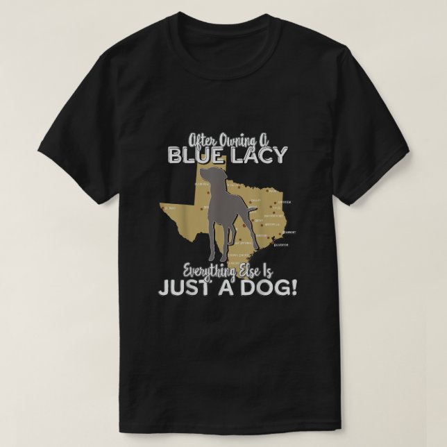 Blue Lacy Hunting Hund T Shirt (Design framsida)