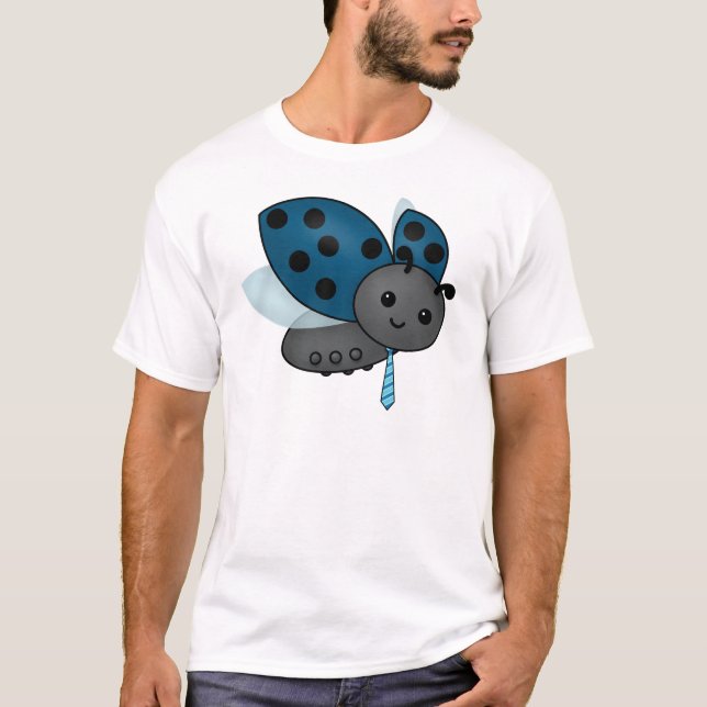 Blue Ladybug i en Necktie T Shirt (Framsida)